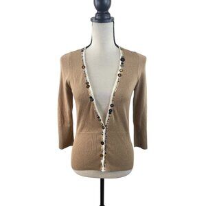 Moth Sequin Embellished Cardigan Tan Neutral S